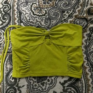 Green Tie Crop Top